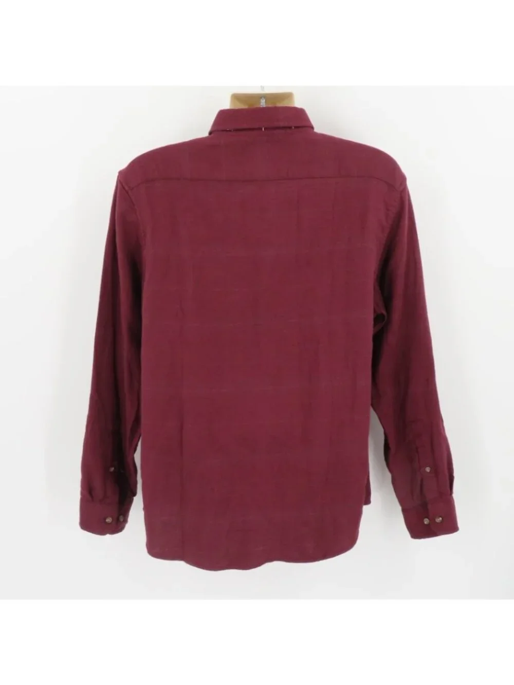 Banana Republic Mens Large Standard Fit Red Wine Collar Button Front Shirt NEW